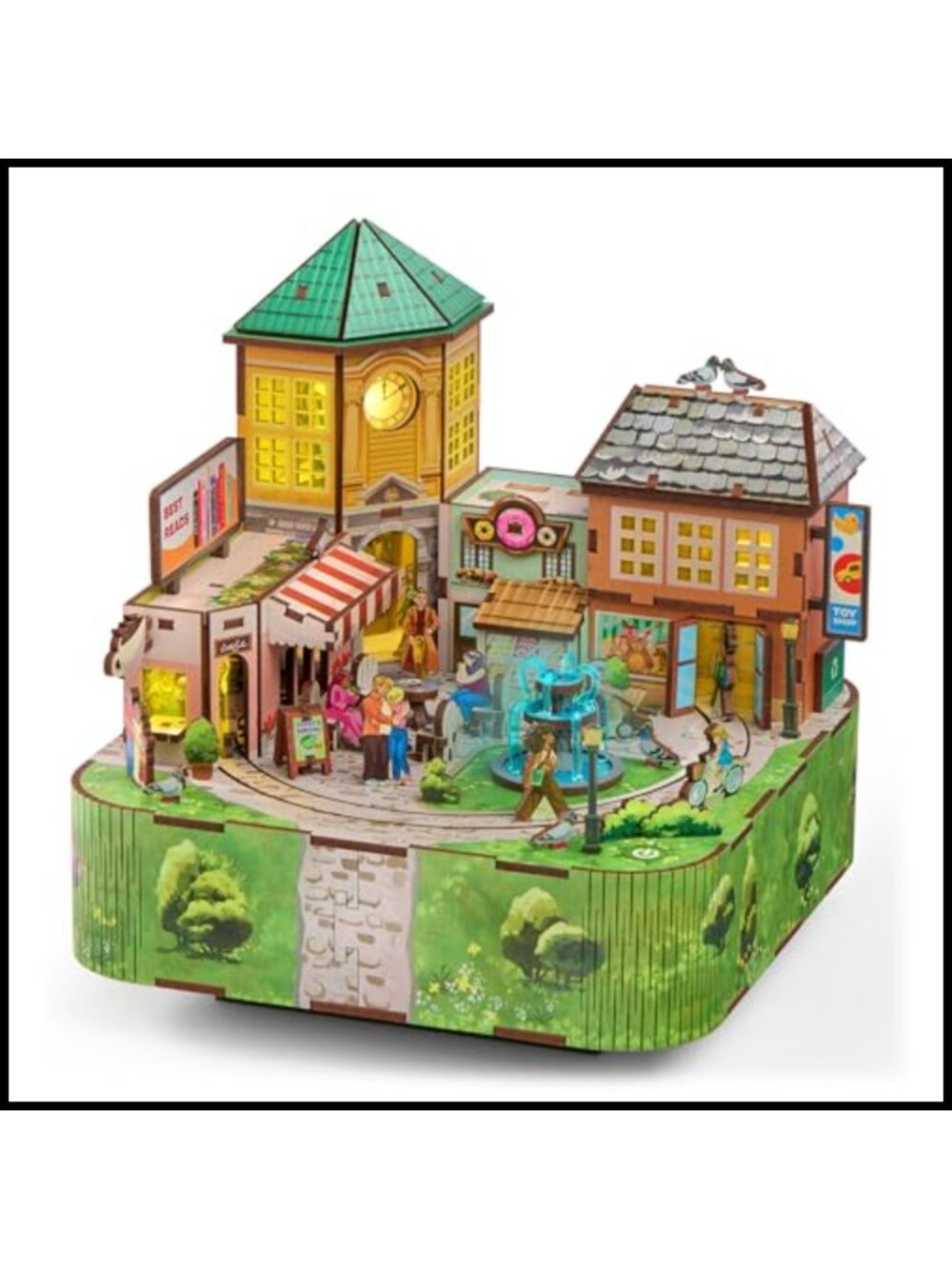 Arkitec Town Square 3D DIY Miniature Puzzle with Lights Clock Tower 158 Piece